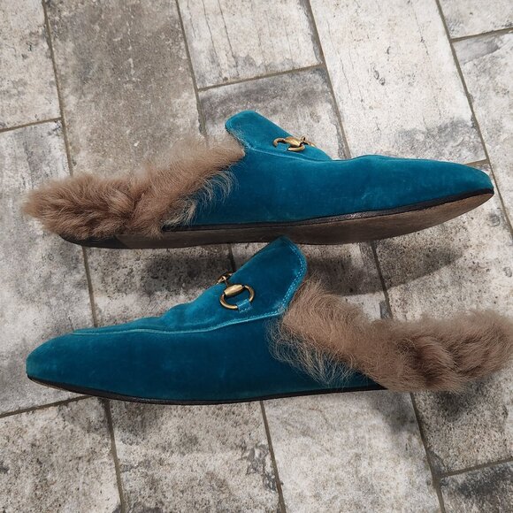 Gucci Turquoise Princetown Sandals or Flats, Authentic - Picture 5 of 9